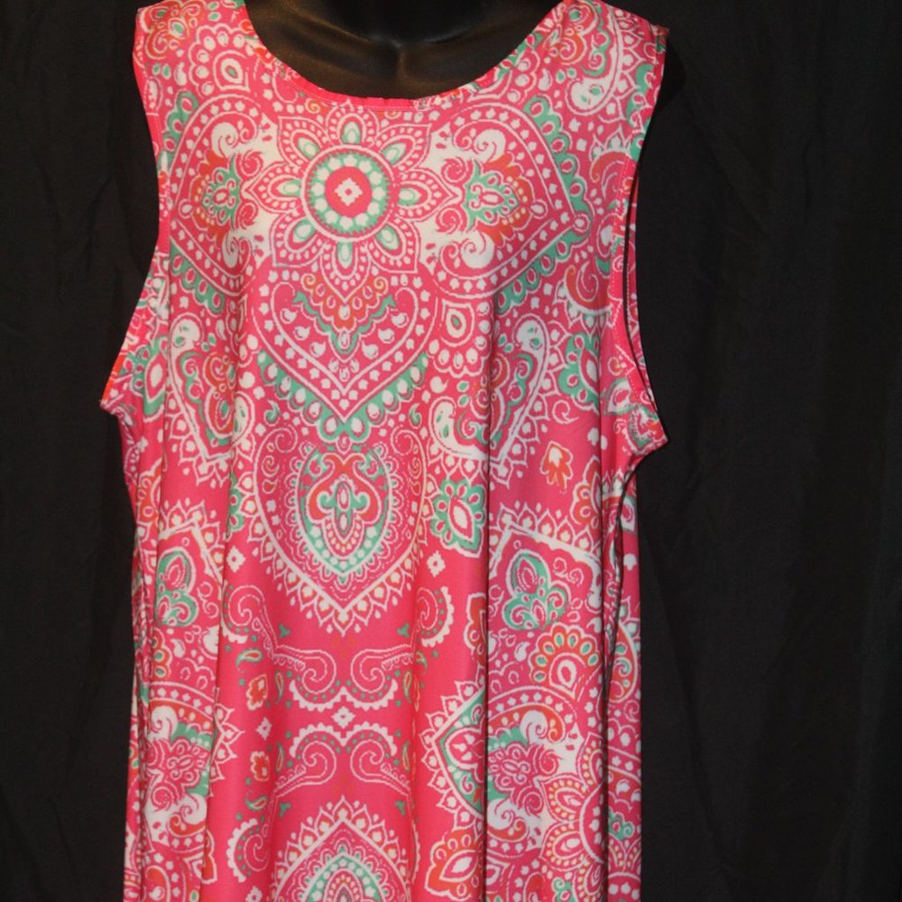 Paisley Sleeveless Shift Dress